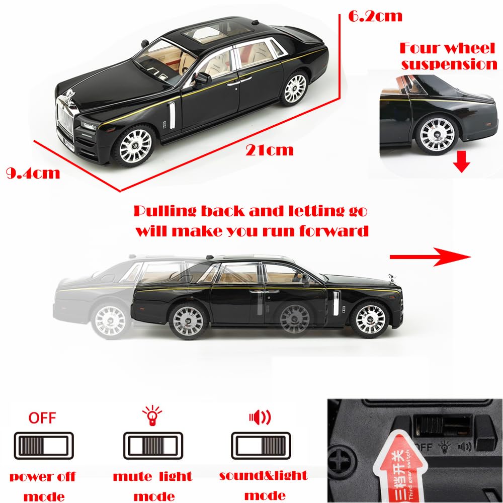 Catovie Rolls-Royce Phantom 1/24 opened doors and tailgate for display variety.