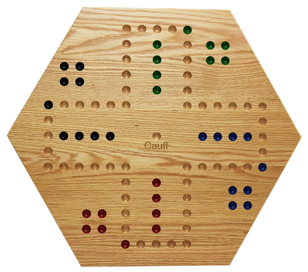 Cauff glass marbles set includes 24 crystal marbles for gameplay.
