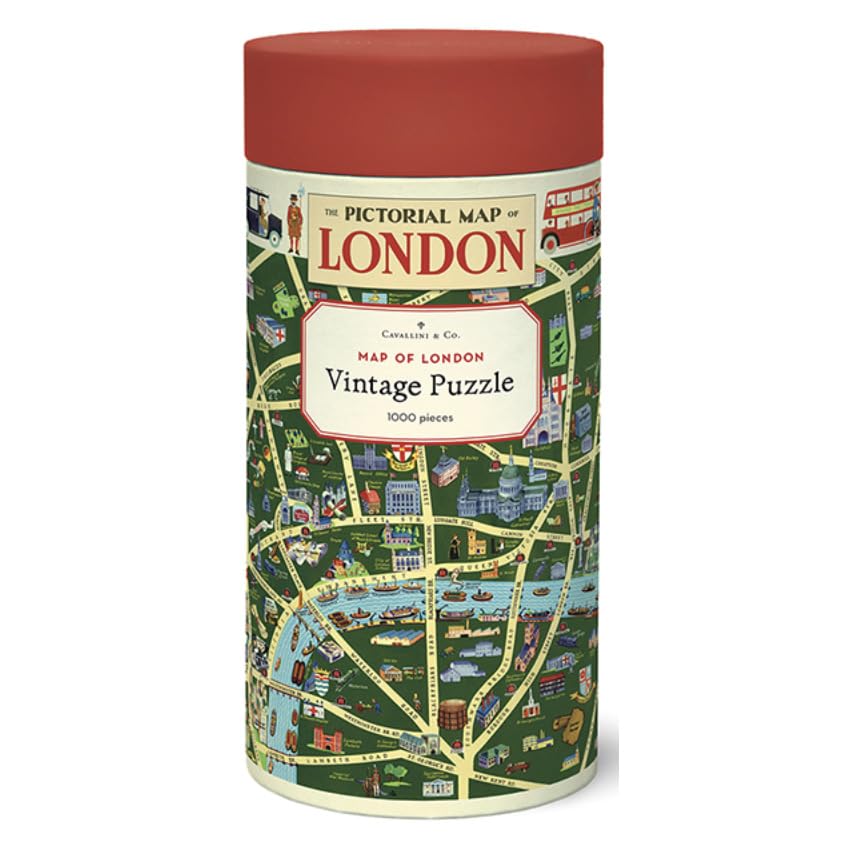 CAVANILLI & CO. Cavallini London map puzzle front view for engaging family puzzle night.