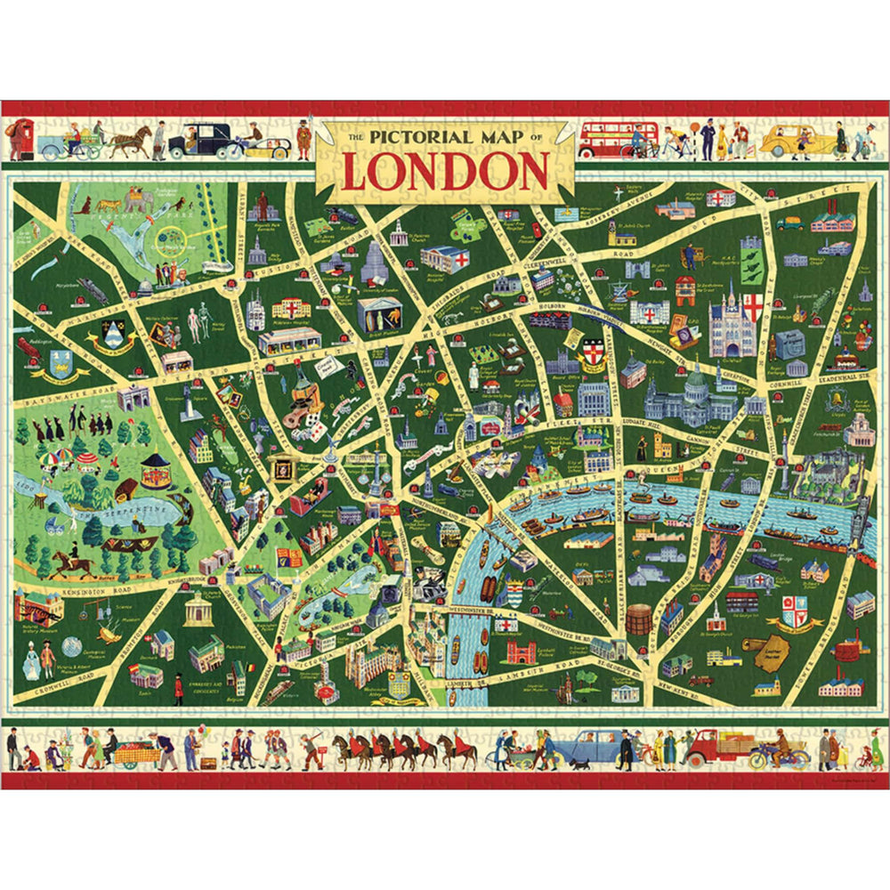 CAVANILLI & CO. Cavallini puzzle tube packaging showing vintage map design, ready for gifting or storage.