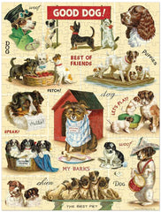 Cavallini & Co mini puzzle dogs pieces close-up show intricate vintage details for puzzling enthusiasts