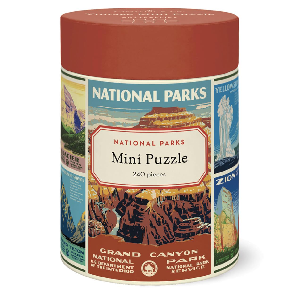 Cavallini & Co National Parks puzzle tube, ideal for gifting and storage.