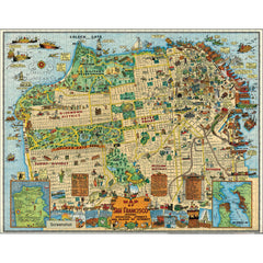 Cavallini & Co SF map puzzle packaging in a sturdy tube, ideal for gifting.