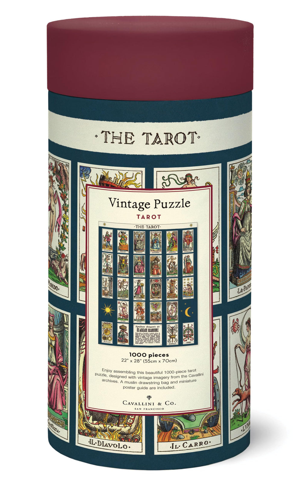 Cavallini & Co. Tarot archive artwork image showcases vintage motifs and rich colors.
