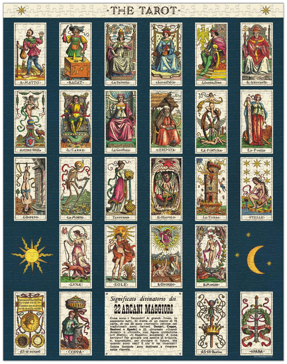 Cavallini & Co. Tarot puzzle muslin bag keeps pieces neat during play.