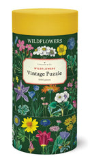 Cavallini & Co Vintage Wildflowers 2 puzzle tube with muslin bag for storage.