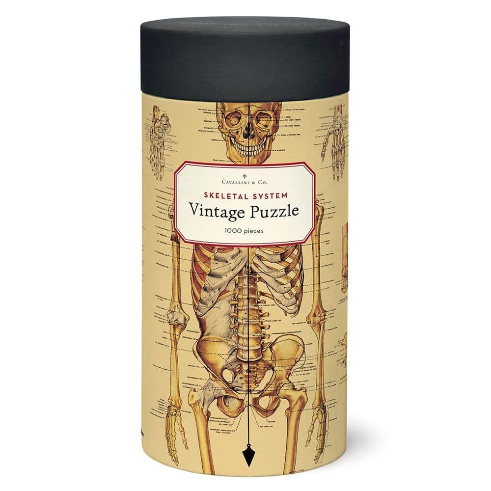 CAVANILLI & CO. Skeletal System 1000-piece puzzle with vintage engraving, ideal for mindful puzzling.