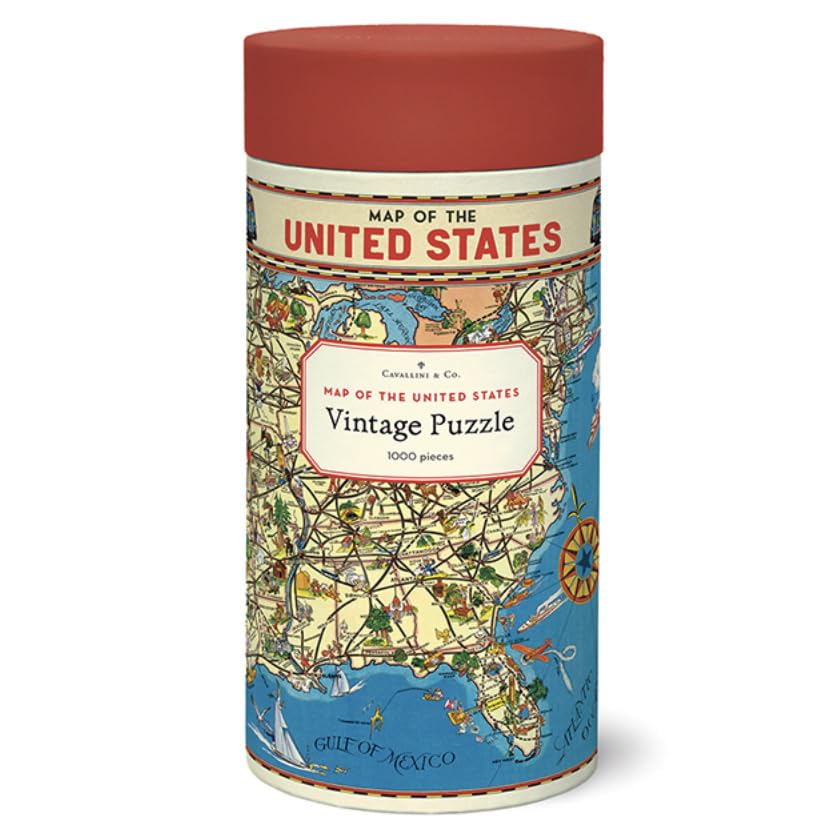 CAVANILLI & CO. USA map puzzle, 1000 pieces, engaging family puzzle time