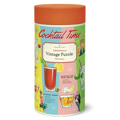 CAVANILLI & CO. Cavallini Cocktails puzzle cover with vintage recipe art for nostalgic evenings.