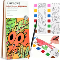 Cavnewt watercolor book pages showing vibrant illustrations for kids' creative play