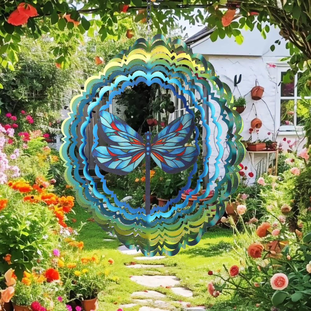 Cawalap wind spinner mounted on porch inspires outdoor ambience with 3D movement