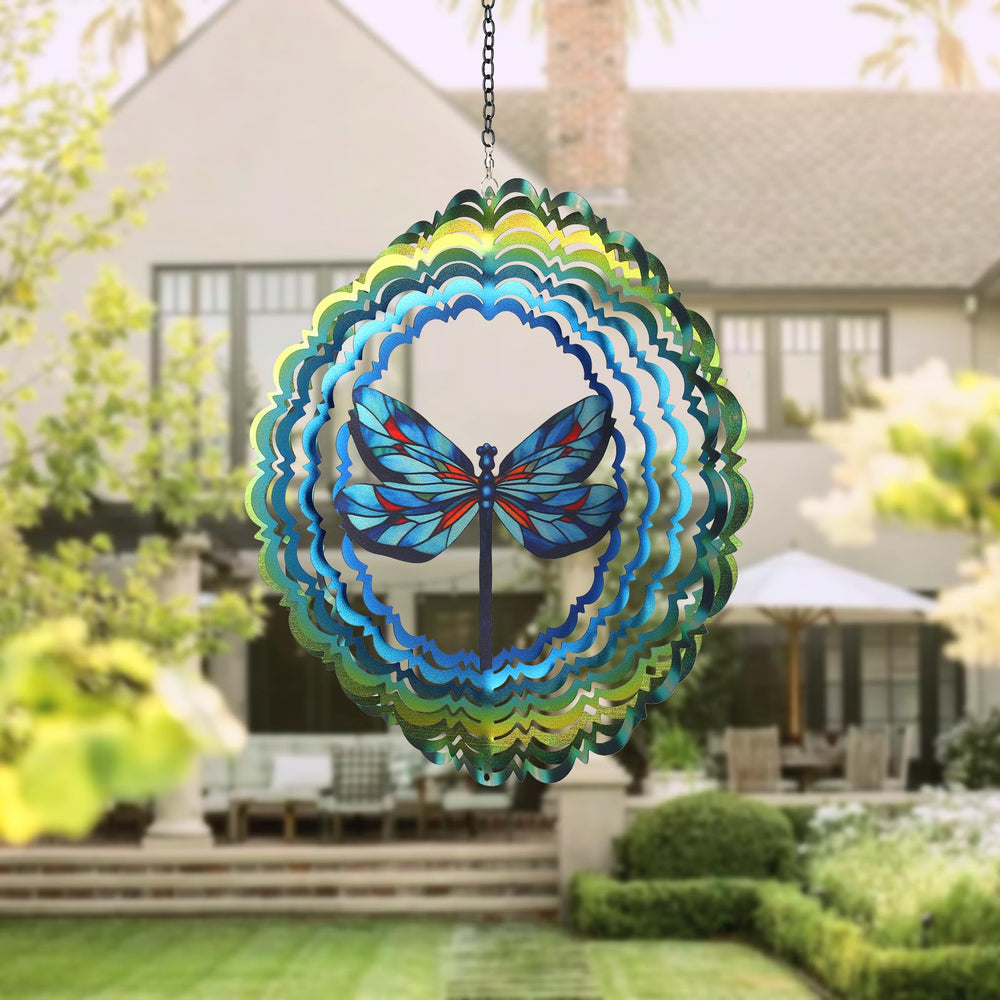 Cawalap dragonfly spinner with epoxy coating resists weather and rust in outdoor spaces