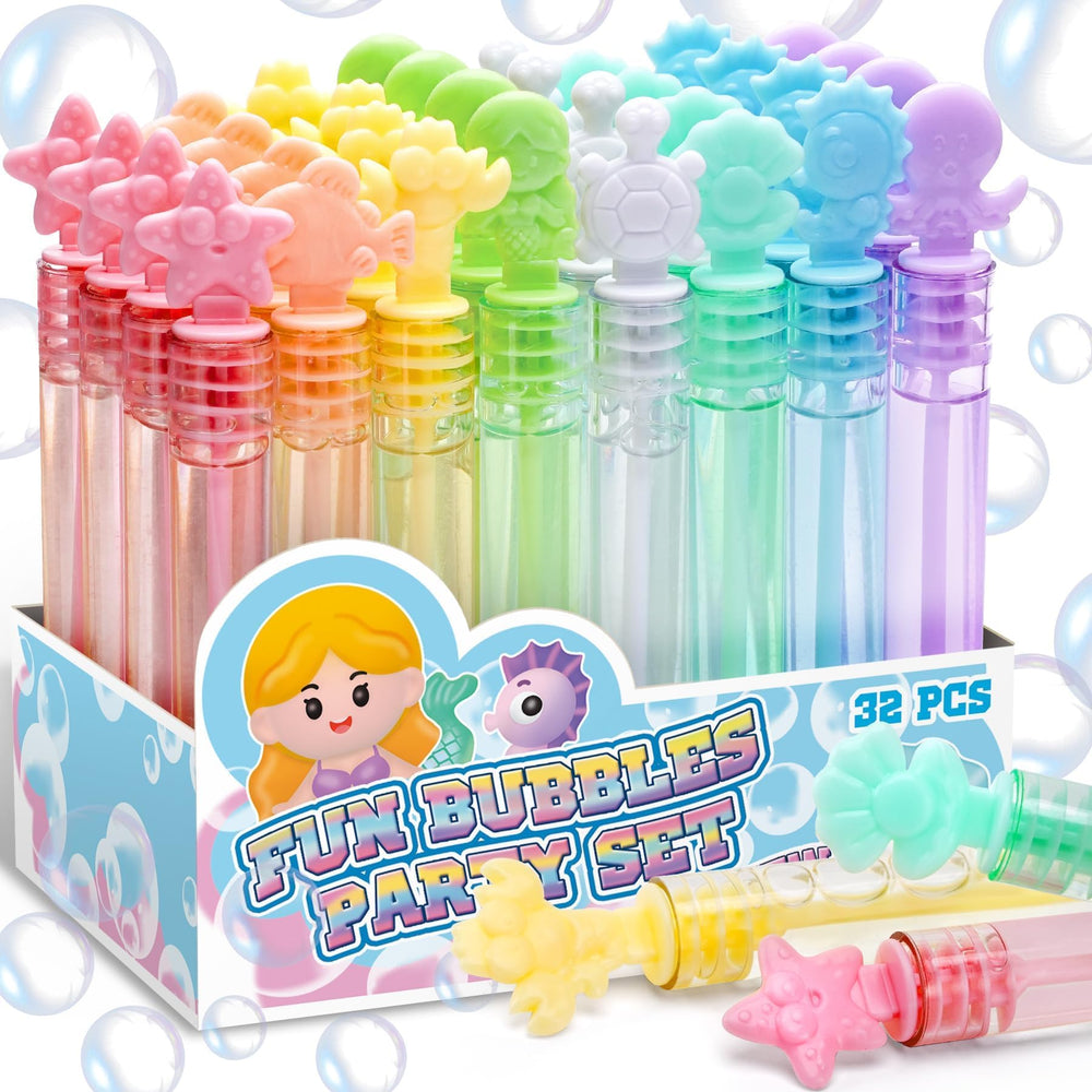Cawiew mermaid bubbles wands 32pc set for party favors and goody bags