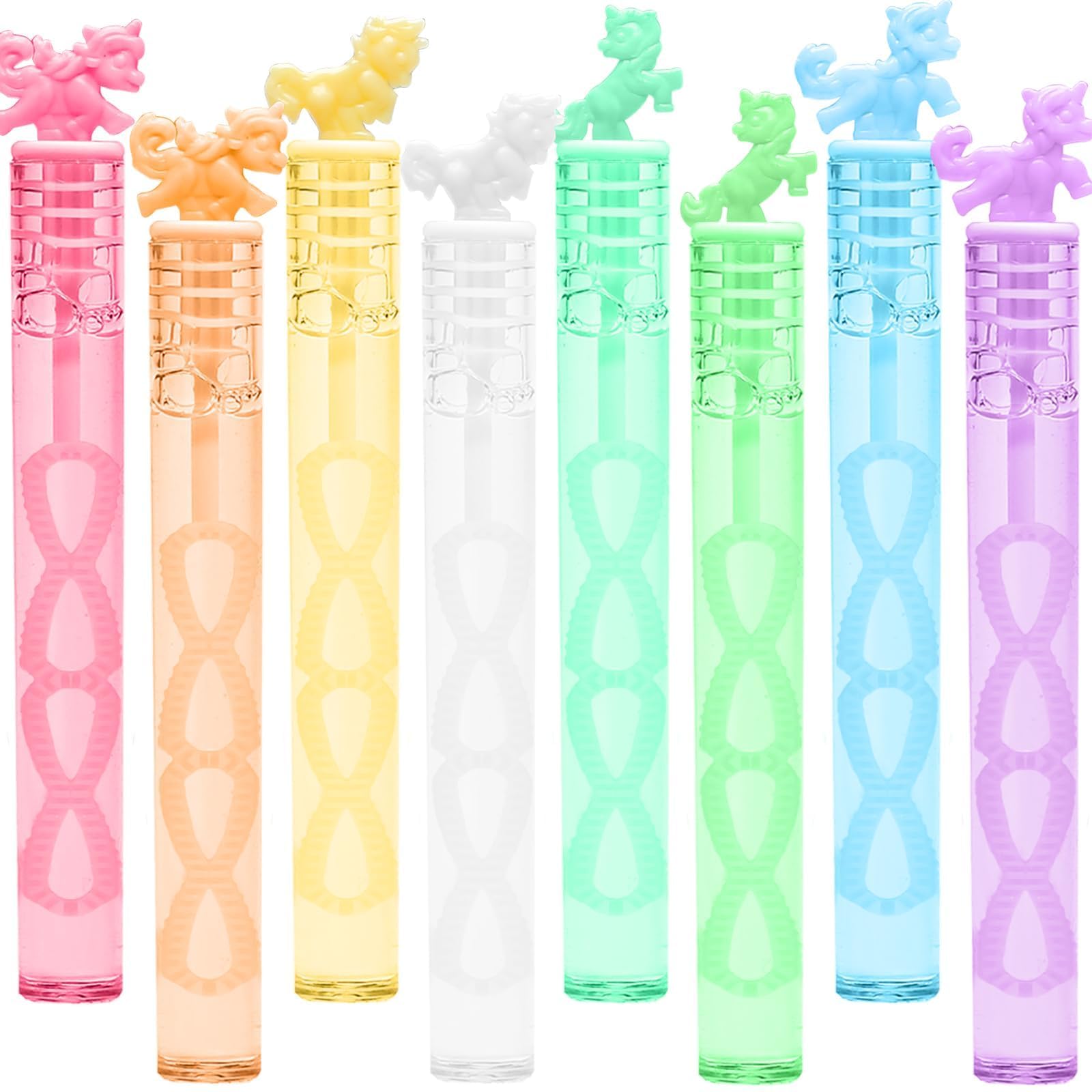 Cawiew mini unicorn bubble wand pastel design 6 long-lasting bubble solution