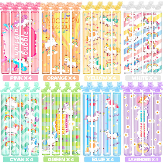 Cawiew pastel unicorn bubble wand close-up for charming party favors.