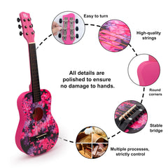 CB SKY floral print guitar neck close-up highlighting fret spacing.