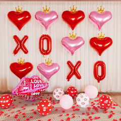 CboDeco heart balloons add playful color to Galentine decor and photos.