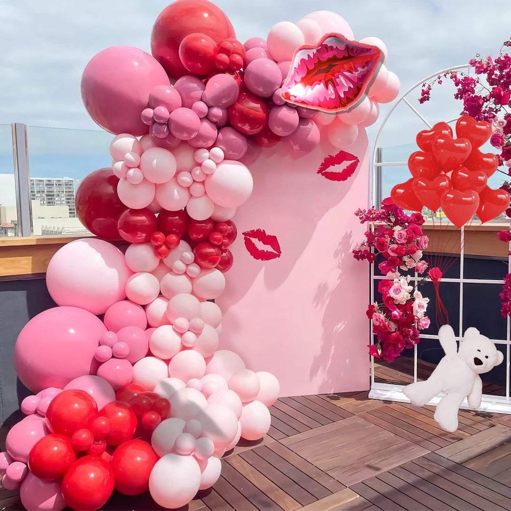 CboDeco pink and red balloons arch kit for festive celebrations