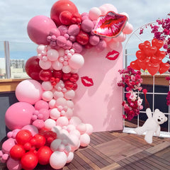 CboDeco pink and red balloons arch kit for festive celebrations