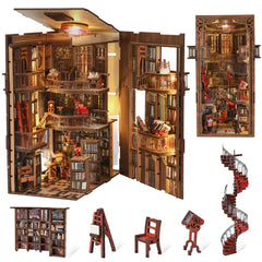 CCCDF Abbey Library Book Nook Assembly—intricate DIY project for hobbyists.