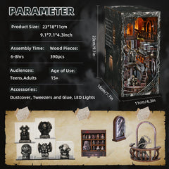 CCCDF Book Nook Haunting Relics shelf scene enhances cozy decor