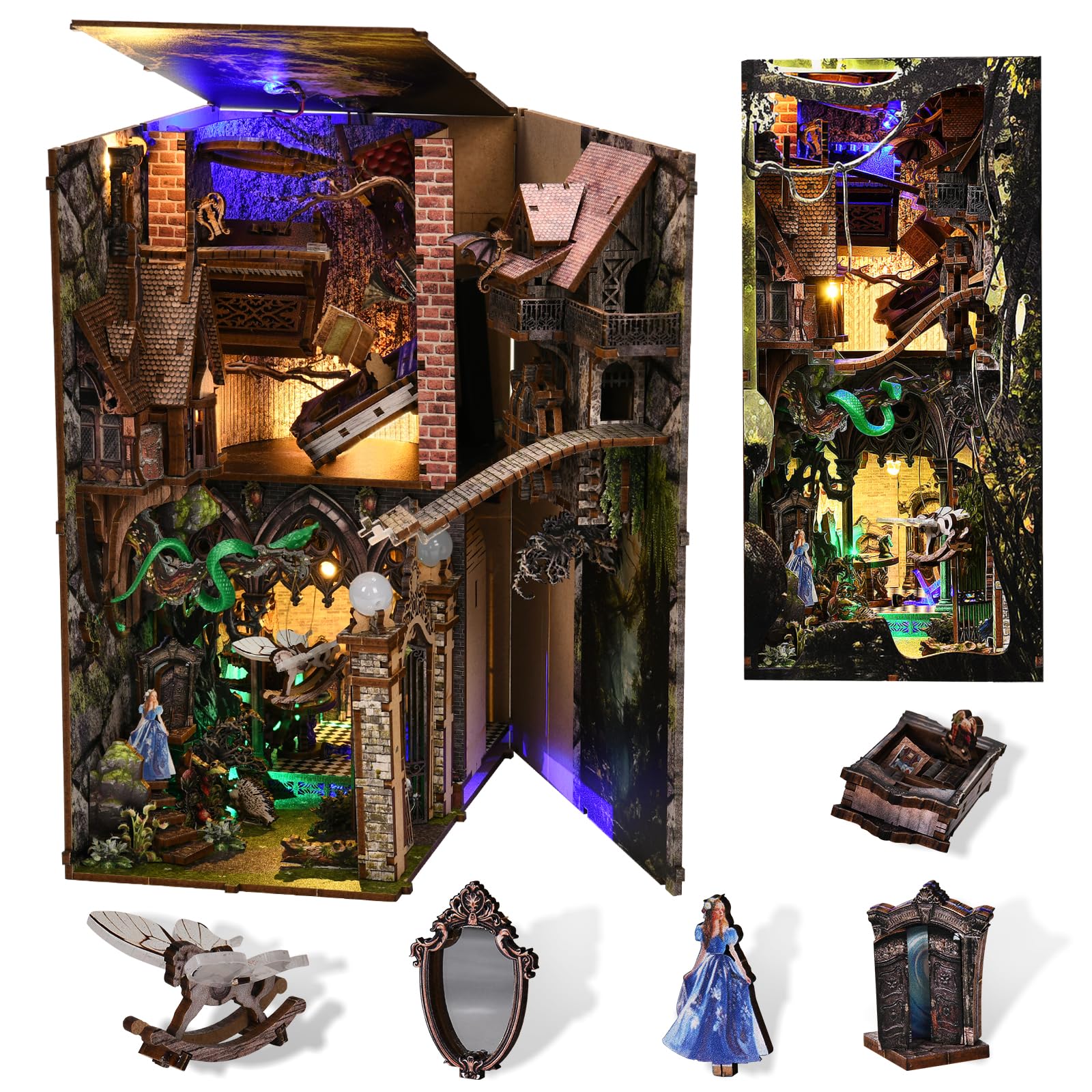 CCCDF Book Nook Kit Alice dust cover protects the display and makes cleaning easier