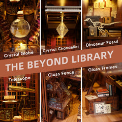 CCCDF Book Nook Kit: dust cover display preserves the tiny library scene.