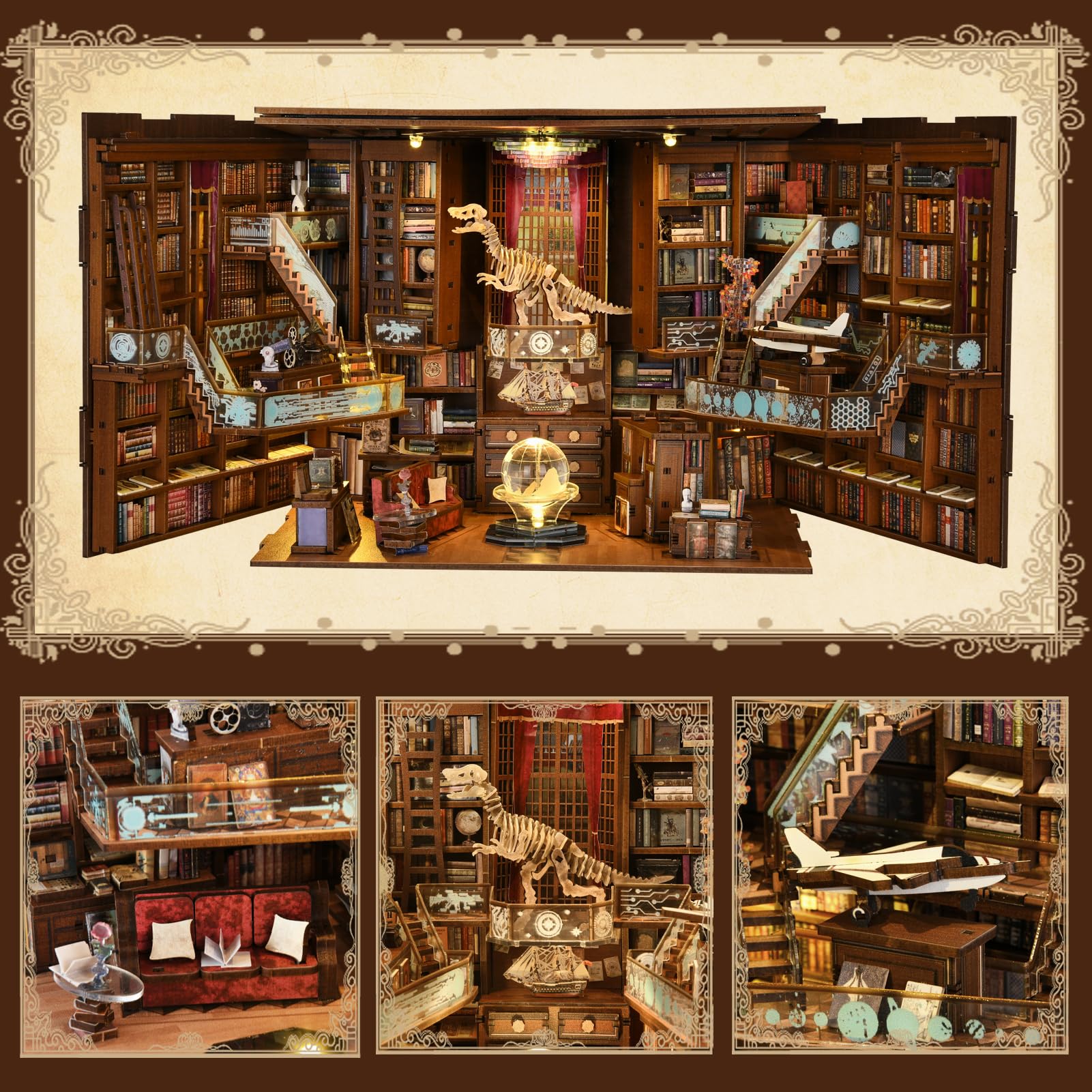 CCCDF Book Nook Kit mural detail adds library-inspired ambiance.
