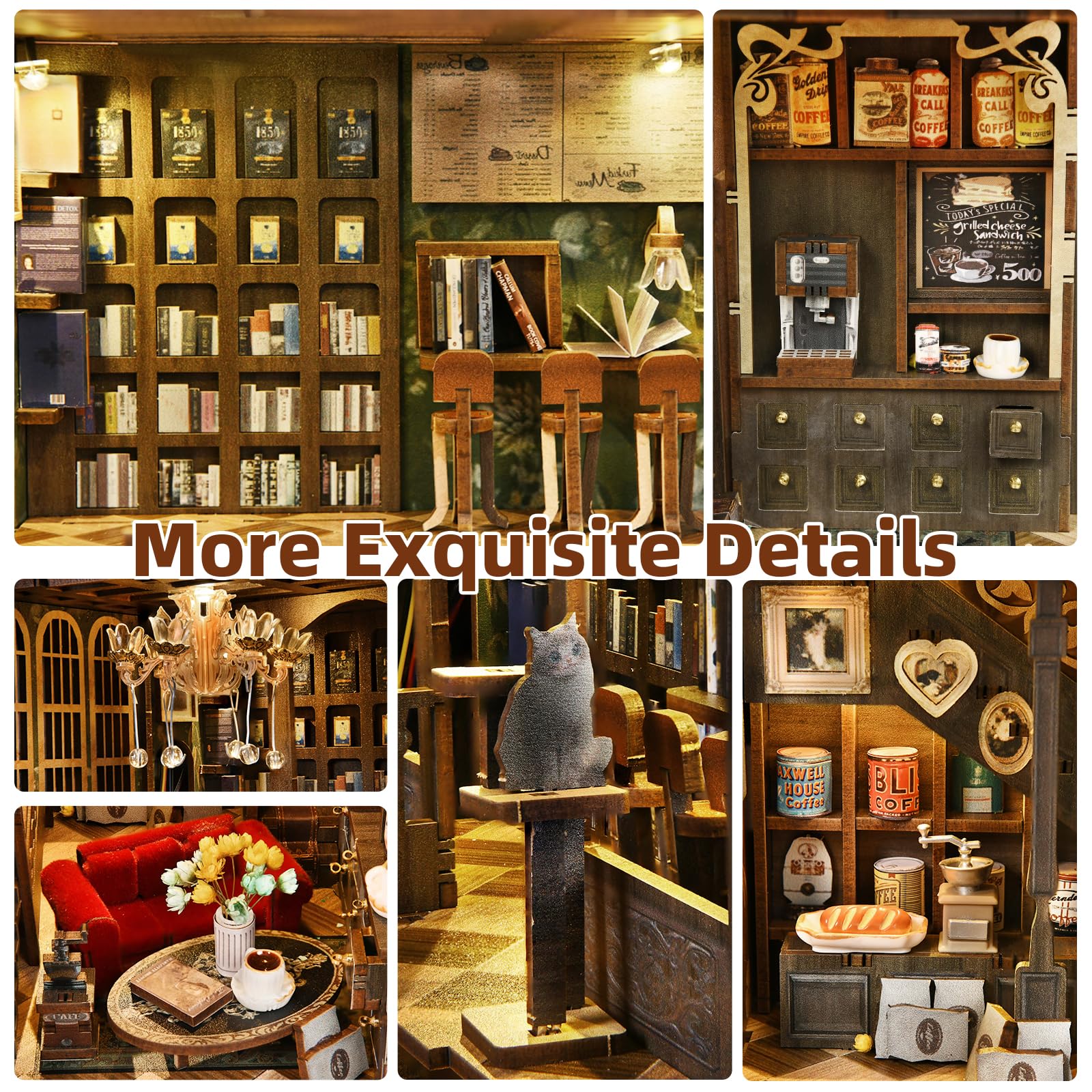 CCCDF Book Nook Saison Café shelves and books add charming detail.