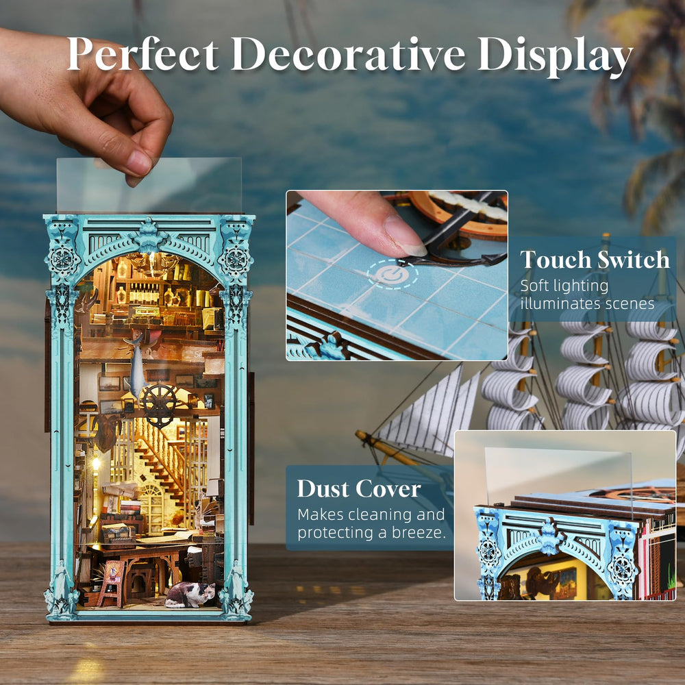 CCCDF DIY Book Nook LED-light provides warm illumination for evenings.