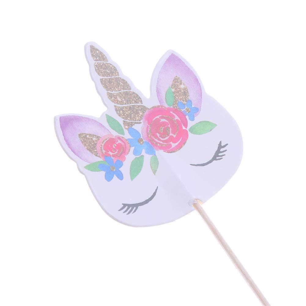 CCINEE 48-pack unicorn toppers ideal for cupcakes, muffins, and cakes