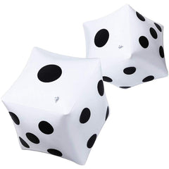 CCINEE giant inflatable dice 13inch, white with black dots for outdoor play