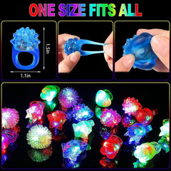 CCINEE jelly LED rings flash in multiple colors for glow parties.
