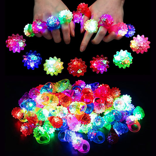 CCINEE light up rings in assorted colors for festive glow and party prizes.