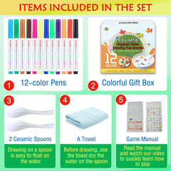 CCLIUGE twelve-color water drawing pens for vibrant kid-friendly art projects