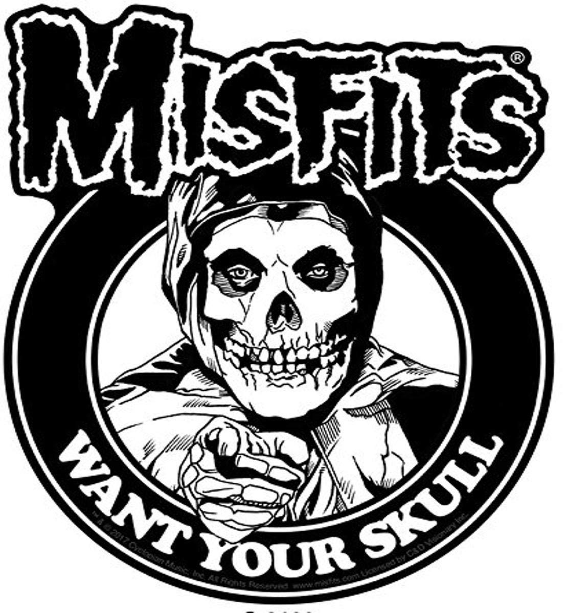 CD Visionary Misfits skull sticker decor for walls, notebooks, and gear.