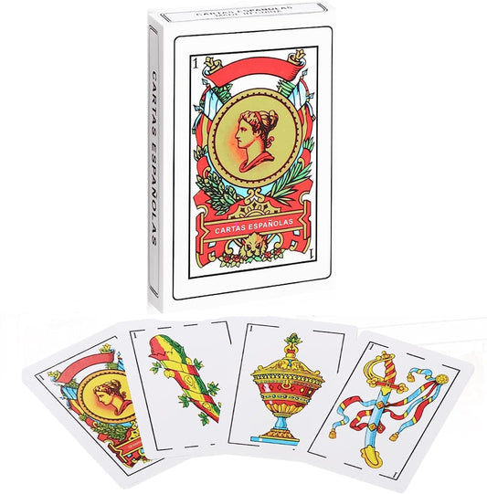 CDBXRA original Spanish cards deck close view showing a durable finish for family games.