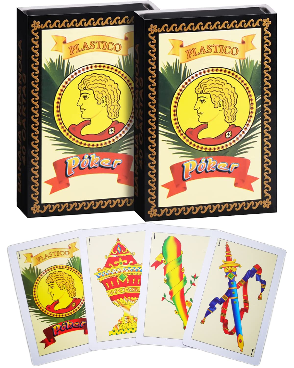 CDBXRA Spanish playing cards 40-card set with vivid designs for lively game nights.