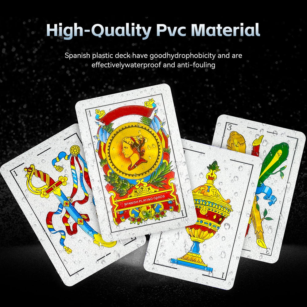 CDBXRA Spanish playing cards deck, edges closeup, frosted finish reduces glare.