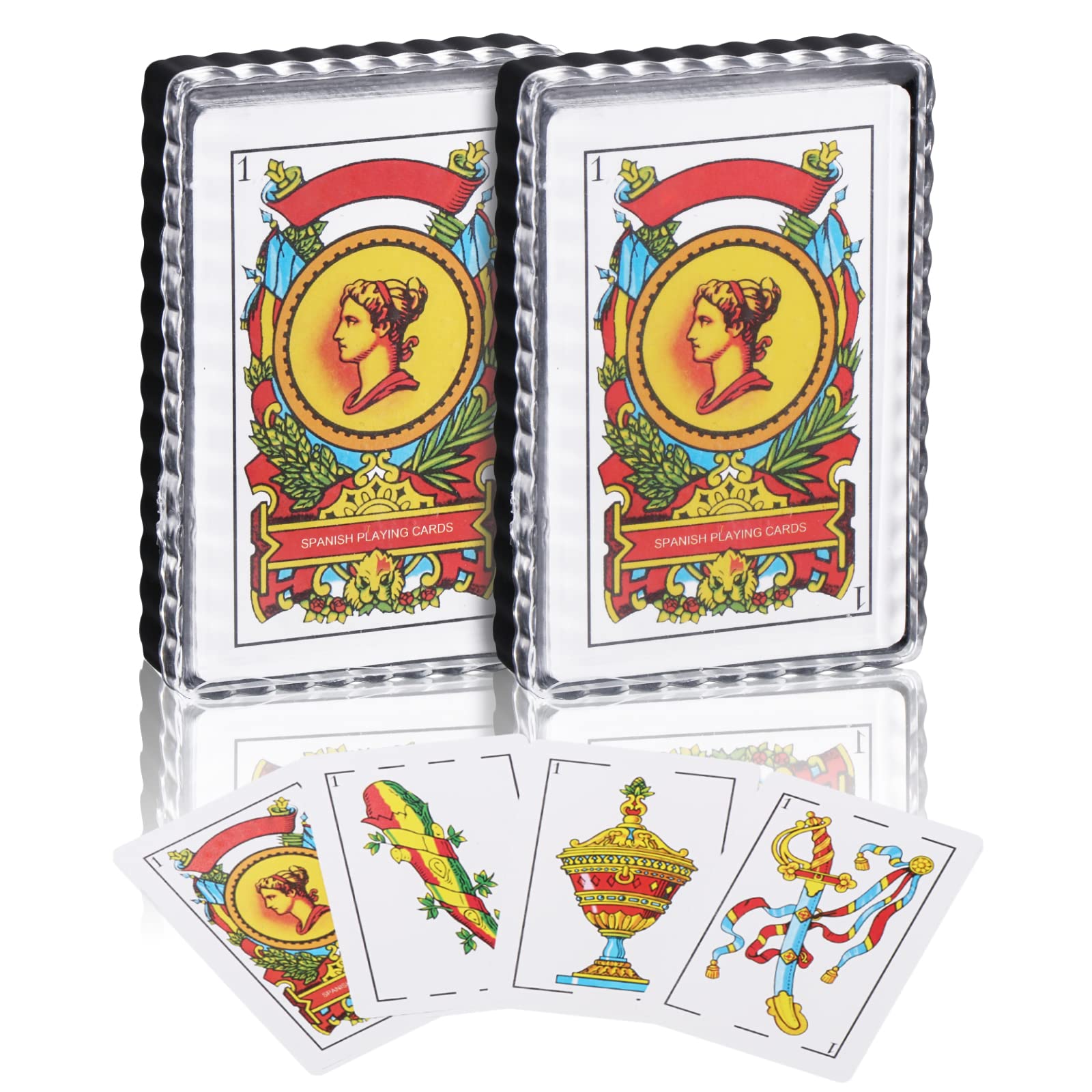 CDBXRA Spanish playing cards in waterproof plastic for durable poolside use