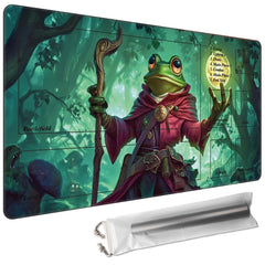 Cdkfxjy MTG Playmat featuring mage frog with staff for immersive battles.
