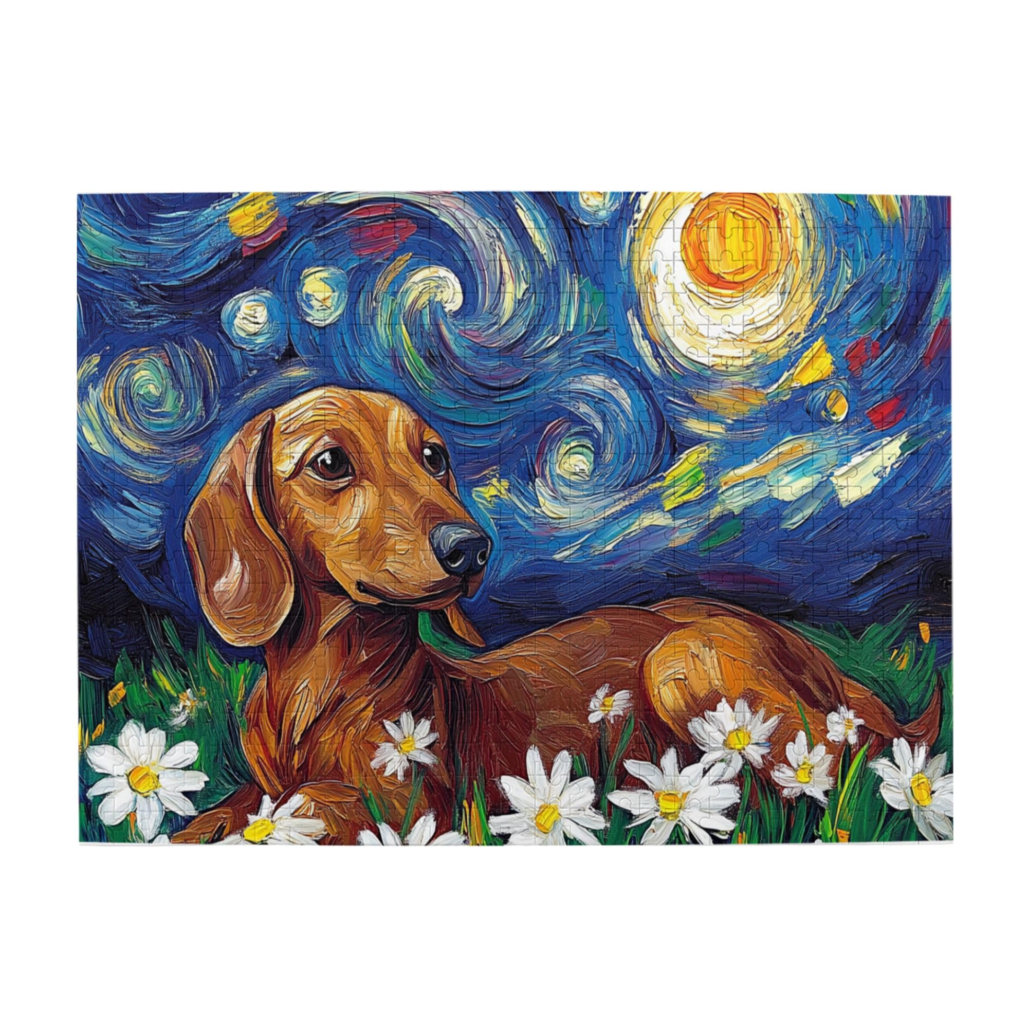CDSASHCA 500-piece dachshunds under bright stars puzzle for relaxing evenings