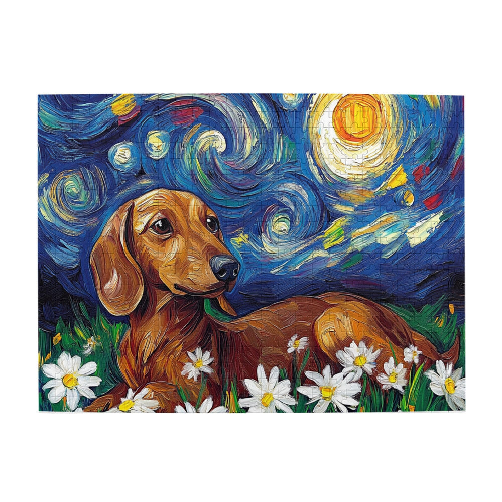 CDSASHCA 500-piece dachshunds under bright stars puzzle for relaxing evenings