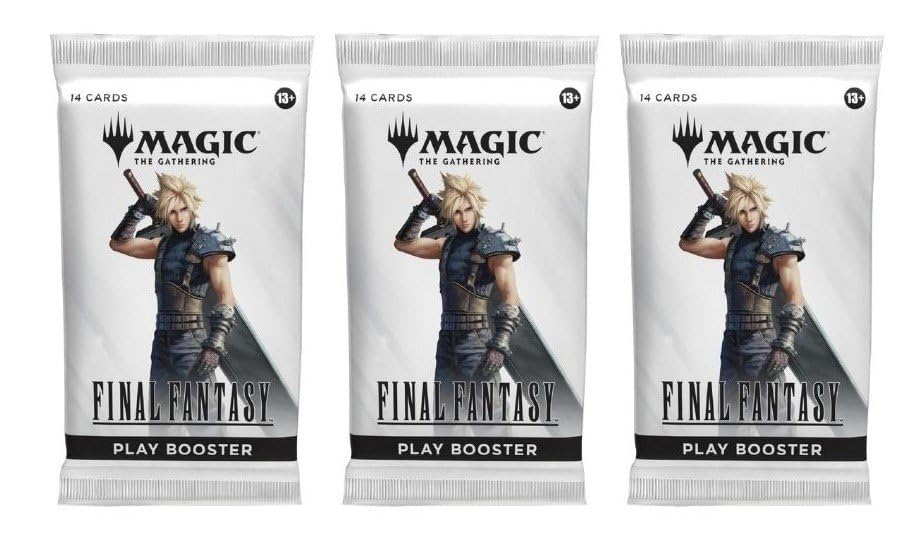 CE 3-pack MTG Final Fantasy booster with rare and foil cards for varied deck building.
