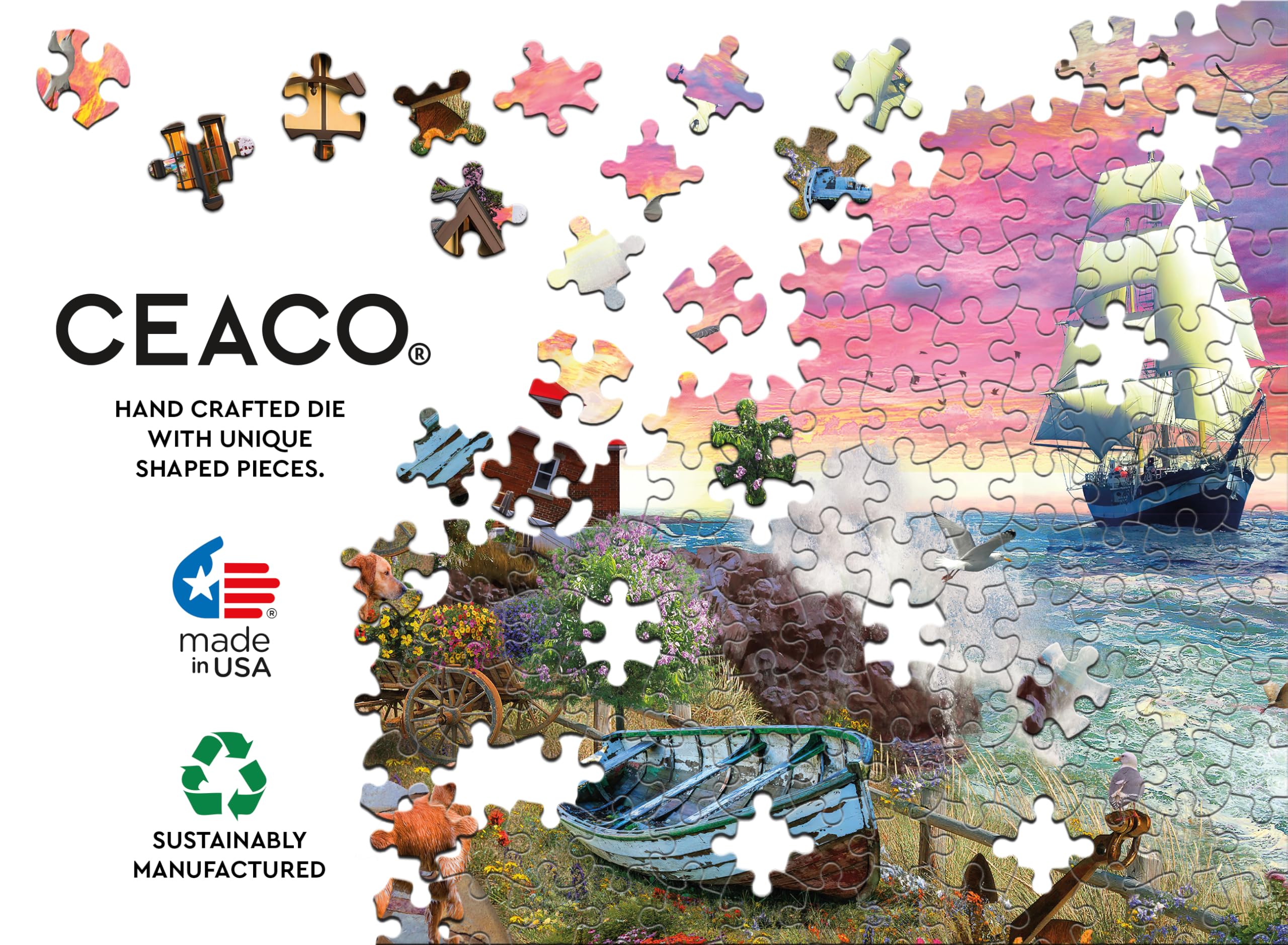Ceaco Crashing Waves night hues artwork for atmospheric puzzling moments