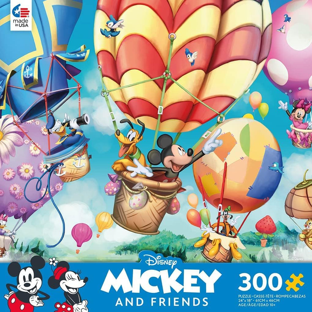 Ceaco Disney Mickey's Air Balloon puzzle pieces close-up for satisfying interlocking fit.