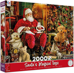 Ceaco Holiday Santa Magic Puzzle cover showcases vibrant colors for family puzzle nights.