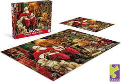 Ceaco Holiday Santa Ornaments Display features bright artwork ideal for display after solving.