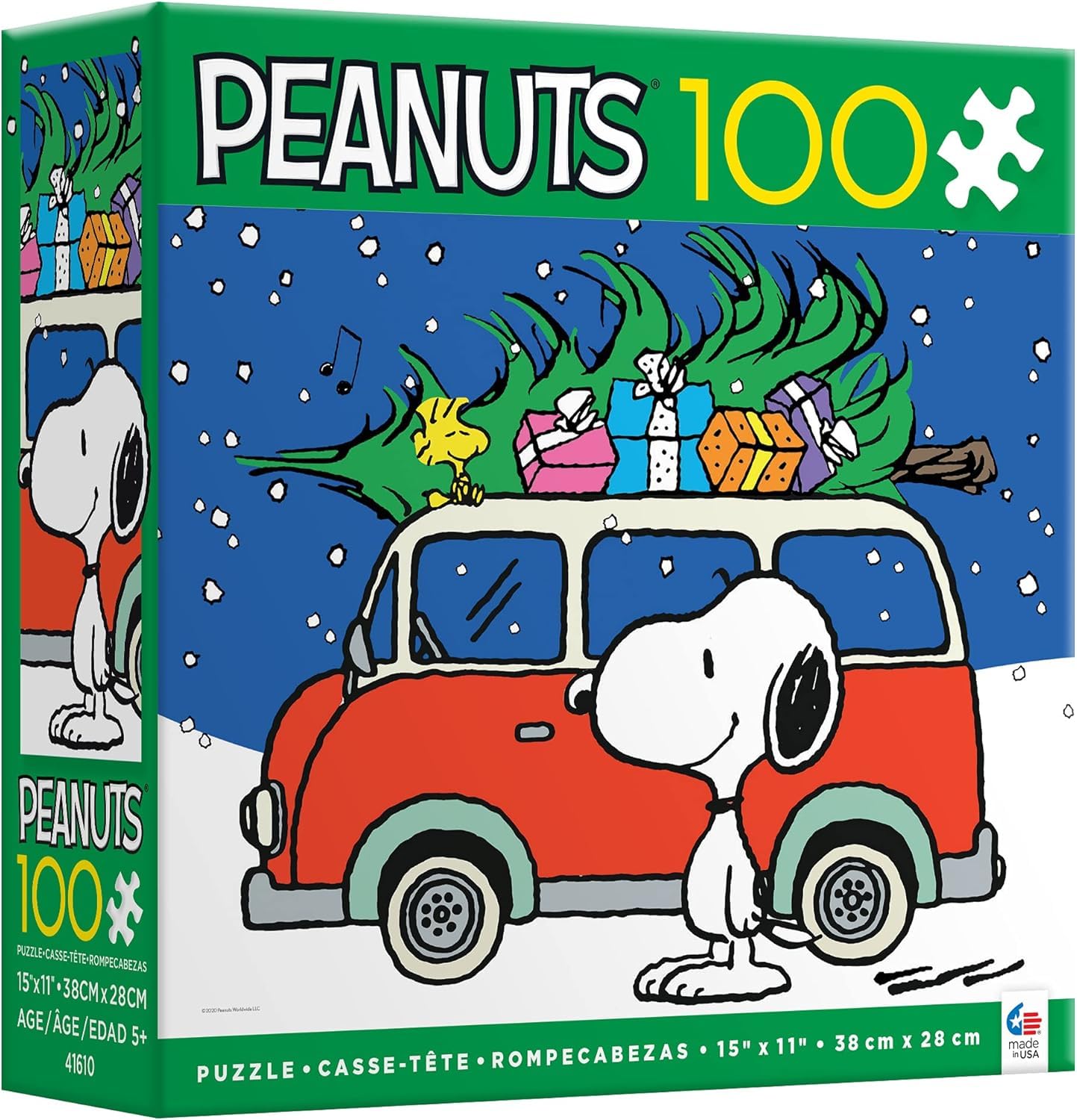 Ceaco Peanuts Peace and Presents 100-piece puzzle—oversized pieces for easier handling.