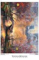 Ceaco Thomas Kinkade Central Park bridge and water reflections provide a scenic focal point.